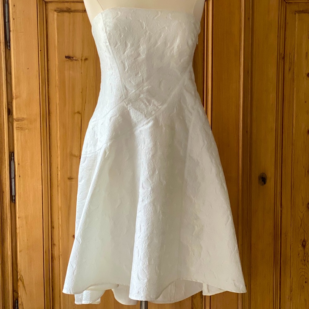 Halston Dress winter White Jacquard